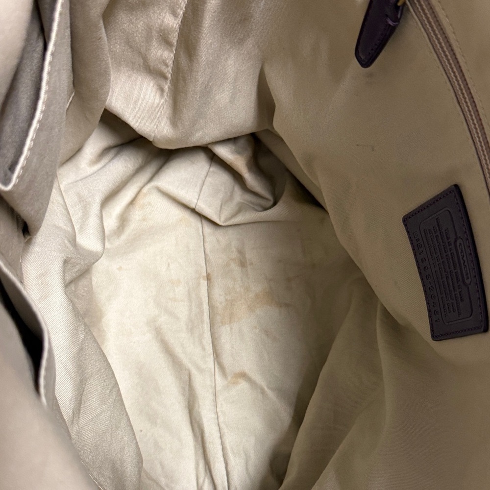 Leather Coach Tote Bag - Dark Plum - Picture 4 of 8